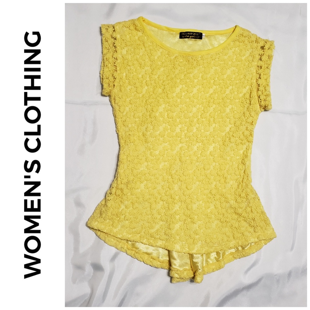 ⭐ Meihanyicheng Yellow Flower High Low Top (Small)